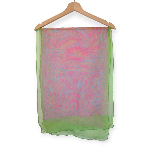Vintage groovy psychedelic chiffon scarf - Picture 2 of 8